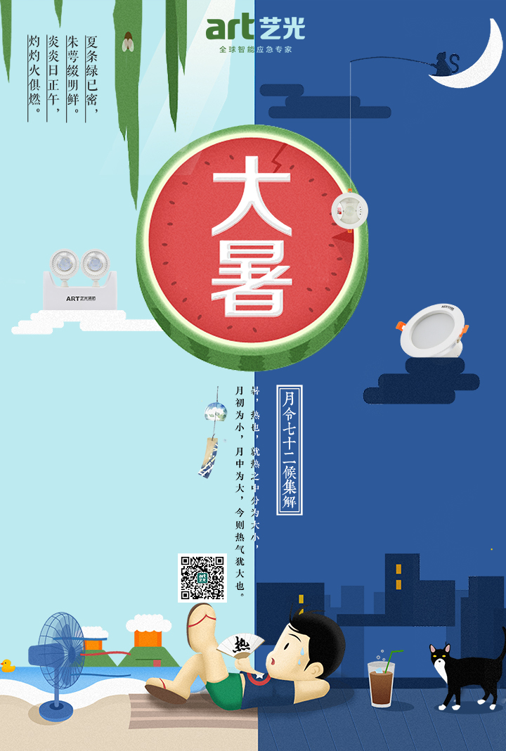 大暑，大暑，熱氣尤大也